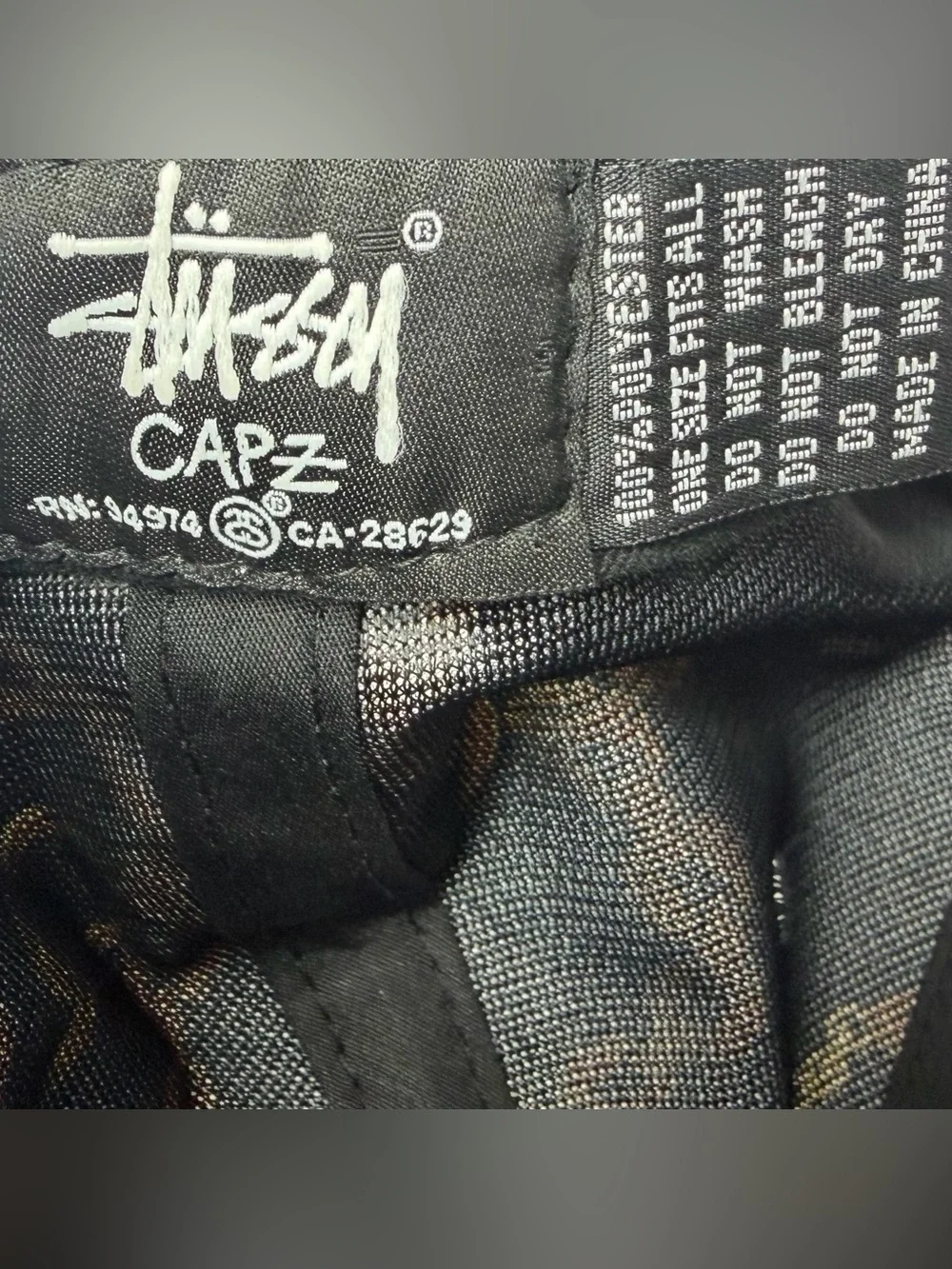 Stussy Baroque Chain Pattern Baseball Cap Leather Strapback Hat Black Luxury EUC